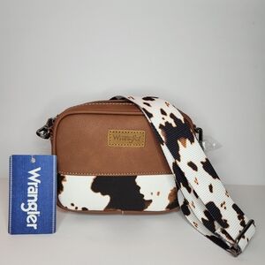Wrangler Cow Animal Print Small Crossbody With Detachable Strap New With Tags